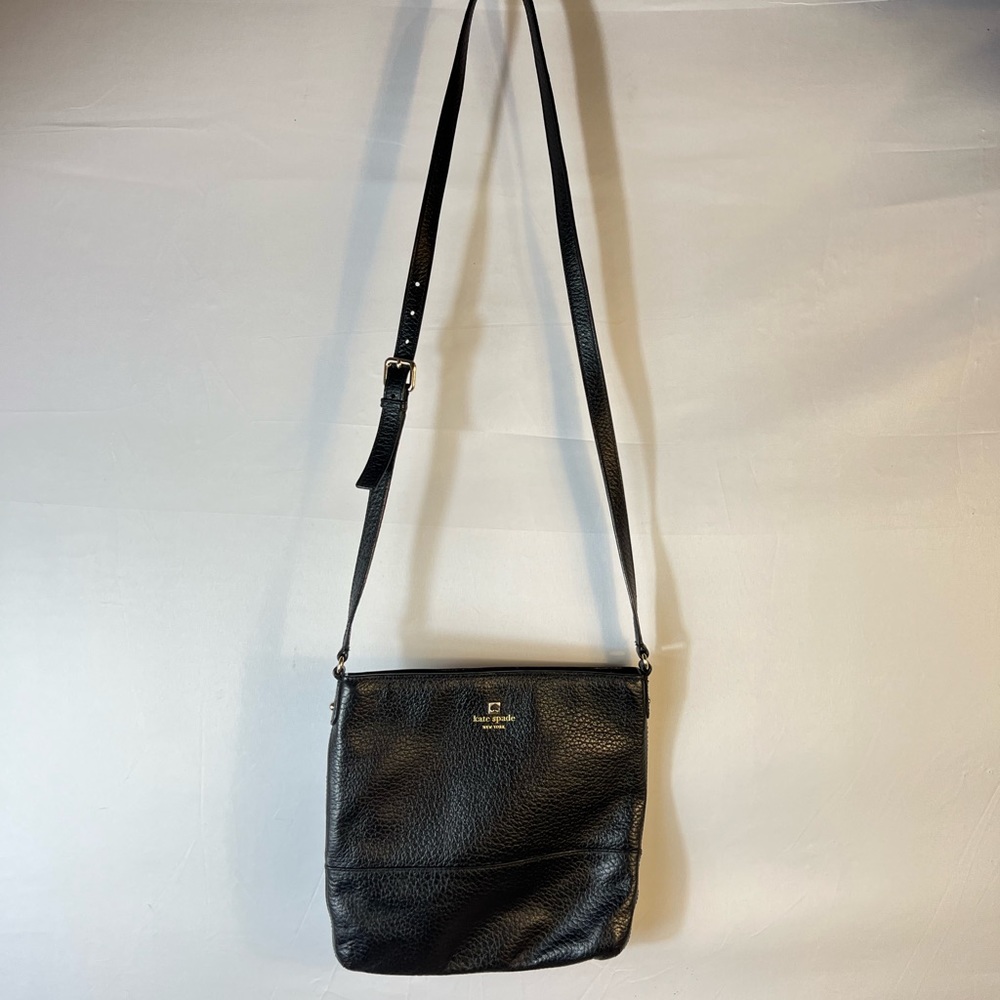 Kate Spade Black Leather Pebbled Crossbody Bag